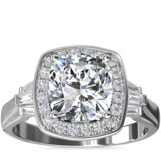ZAC ZAC POSEN Square Halo Diamond Engagement Ring in 14k White Gold